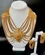 Vintage Rare Monet Fantasia 1969 Gold Plated Runway Book Piece Necklace Earrings
