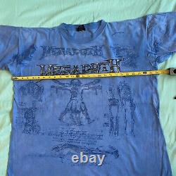 Vintage Rare Megadeth All Over Print AOP 1993 Crystal Rain T Shirt Size L/XL