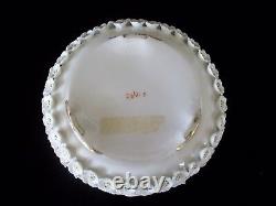 Vintage Rare Meissen Porcelain Floral Ashtray Metal Brass Band Elfinware