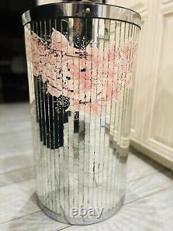 Vintage Rare Metal Glass Mirror Panel Laundry Hamper