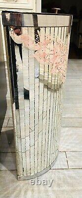 Vintage Rare Metal Glass Mirror Panel Laundry Hamper