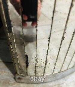 Vintage Rare Metal Glass Mirror Panel Laundry Hamper