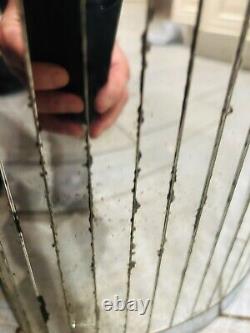 Vintage Rare Metal Glass Mirror Panel Laundry Hamper