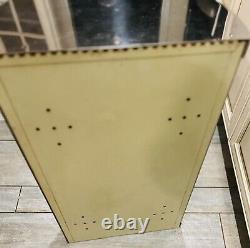 Vintage Rare Metal Glass Mirror Panel Laundry Hamper