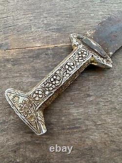 Vintage Rare Metal Handle Mughal Islamic Shape Indo Persian Jamiya Katar Knife