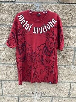 Vintage Rare Metal Mulisha 2000's T Shirt Red Fire Size Mens Large Buy Now