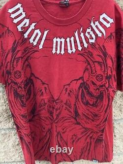 Vintage Rare Metal Mulisha 2000's T Shirt Red Fire Size Mens Large Buy Now