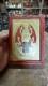 Vintage Rare Metal Paper Design Hindu Goddess Lakshmi Puja Worship Wooden Framed