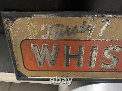 Vintage Rare Metal WHISTLE Bottle Orange Soda Sign GAS OIL COLA 54 x 18