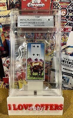 Vintage Rare Mighty Mouse Metal Playing Card 4 Clubs Cow Ebay 1/1 Cgs 8 C Read