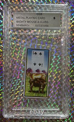 Vintage Rare Mighty Mouse Metal Playing Card 4 Clubs Cow Ebay 1/1 Cgs 8 C Read