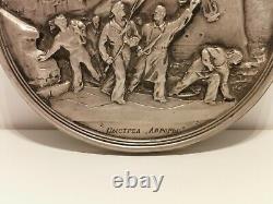 Vintage Rare Military Russia Metal Relief Wall Plaquefirst Shot Of Ship Aurora