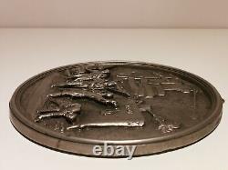 Vintage Rare Military Russia Metal Relief Wall Plaquefirst Shot Of Ship Aurora