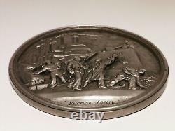 Vintage Rare Military Russia Metal Relief Wall Plaquefirst Shot Of Ship Aurora