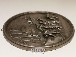 Vintage Rare Military Russia Metal Relief Wall Plaquefirst Shot Of Ship Aurora