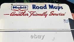 Vintage Rare Mobil Pegasus Metal Map Display Sign Gas Oil Gasoline 24 inch