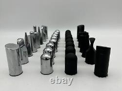 Vintage Rare Modern Metal Chess Pieces Preowned