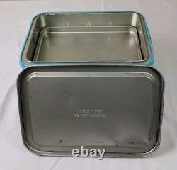 Vintage Rare NESCO Coolryte Insulated Metal Picnic Basket (Teal Black Plaid)