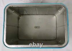 Vintage Rare NESCO Coolryte Insulated Metal Picnic Basket (Teal Black Plaid)