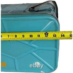Vintage Rare NESCO Coolryte Insulated Metal Picnic Basket (Teal Black Plaid)