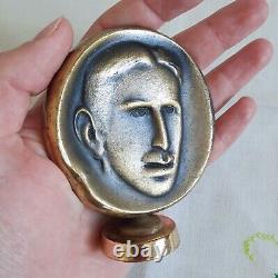 Vintage Rare Nikola Tesla Metal Desk Plaque Medal Award Jugel Made In Yugoslavia