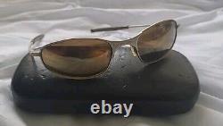 Vintage Rare Oakley 2.0 Platinum Wire Bronze Iridium Sunglasses