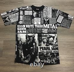 Vintage Rare Pearl Jam all over print shirt 90's Grunge Rock Metal Nirvana