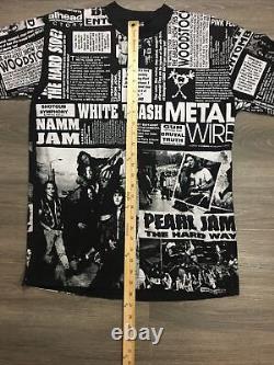 Vintage Rare Pearl Jam all over print shirt 90's Grunge Rock Metal Nirvana