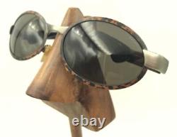 Vintage Rare Ralph Lauren 909/S WS3 Silver Tortoise Oval Sunglasses Frames Italy