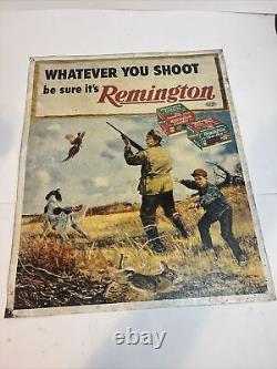 Vintage Rare Remington Dupont Metal Sign Original 18x22 Hunting, Farm, Oil Gas