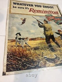 Vintage Rare Remington Dupont Metal Sign Original 18x22 Hunting, Farm, Oil Gas
