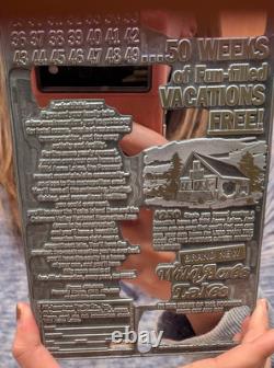 Vintage Rare Reverse Printed Metal Printing Plate Wild Acres Lakes Poconos PA