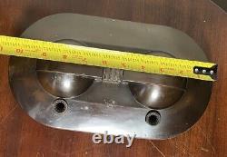 Vintage Rare Sengbusch Double Inkwell Set Nice Art Deco Wood & Metal Calligraphy
