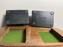 Vintage Rare Sengbusch Double Inkwell Set Nice Art Deco Wood & Metal Calligraphy
