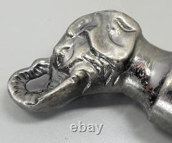 Vintage Rare Shaving Brush, Silvertip Badger with Handmade Metal Elephant Handle