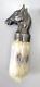 Vintage Rare Shaving Brush, Silvertip Badger With Handmade Metal Horse Handle