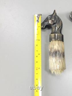 Vintage Rare Shaving Brush, Silvertip Badger with Handmade Metal Horse Handle