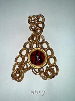 Vintage Rare Signed Isabel Canovas French Paris Gold Tone Bangle Bracelet 6 hj4