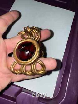 Vintage Rare Signed Isabel Canovas French Paris Gold Tone Bangle Bracelet 6 hj4