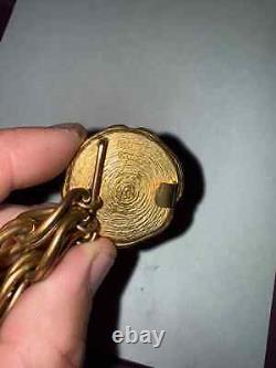 Vintage Rare Signed Isabel Canovas French Paris Gold Tone Bangle Bracelet 6 hj4