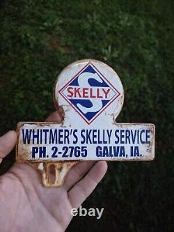 Vintage Rare Skelly Service Metal Topper Sign