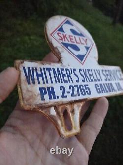 Vintage Rare Skelly Service Metal Topper Sign