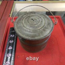 Vintage Rare Small Coal Miner Tin Metal Lunch Pail /Mining Bucket