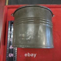 Vintage Rare Small Coal Miner Tin Metal Lunch Pail /Mining Bucket