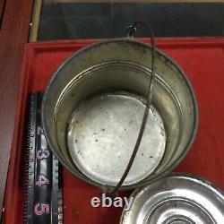 Vintage Rare Small Coal Miner Tin Metal Lunch Pail /Mining Bucket