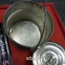 Vintage Rare Small Coal Miner Tin Metal Lunch Pail /Mining Bucket