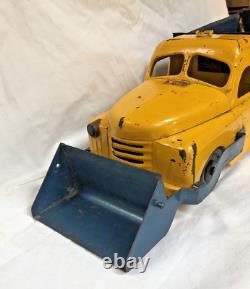 Vintage Rare Structo Toy Truck Scoop And Load Non-hydraulic Yellow Blue Metal