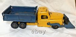 Vintage Rare Structo Toy Truck Scoop And Load Non-hydraulic Yellow Blue Metal