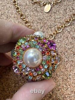 Vintage Rare Stunning Erickson Beamon Ball Rhinestone Prong Set Necklace