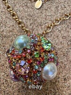 Vintage Rare Stunning Erickson Beamon Ball Rhinestone Prong Set Necklace